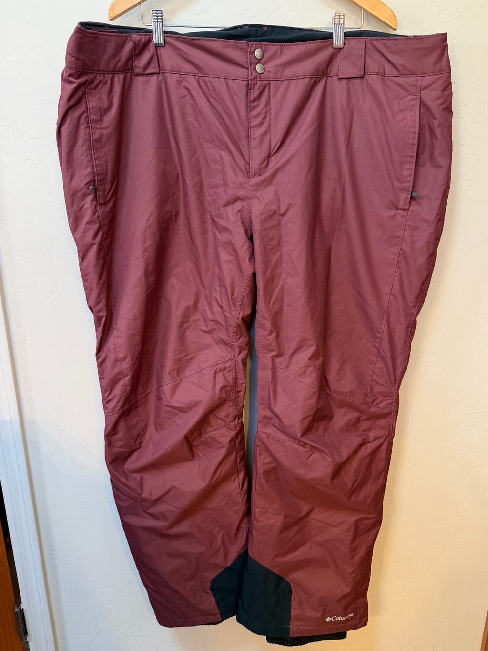 Columbia Bugaboo Ski Pants Womens Plus Size 3X Snowboarding Maroon Omni-Tech